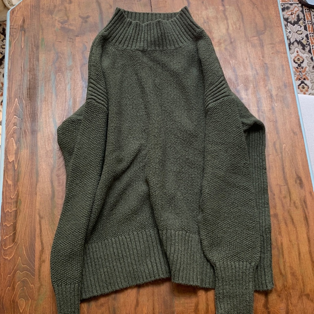 Green mock neck Loft sweater